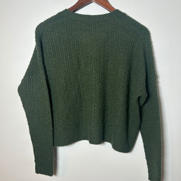 Madewell Forest Green Textured Knit Button Front Cardigan Sweater XS - Picture 2 of 5